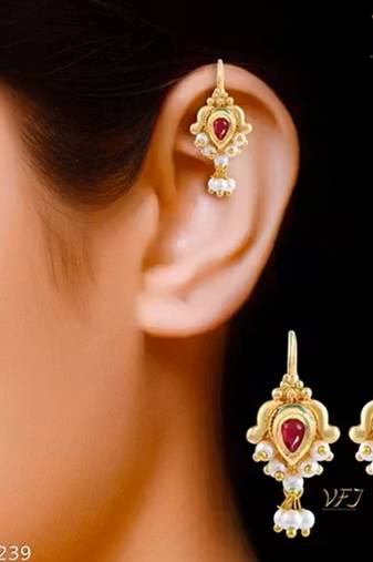 Indian bollywood gold plated bugadi earrings for women and girls jewelry set
