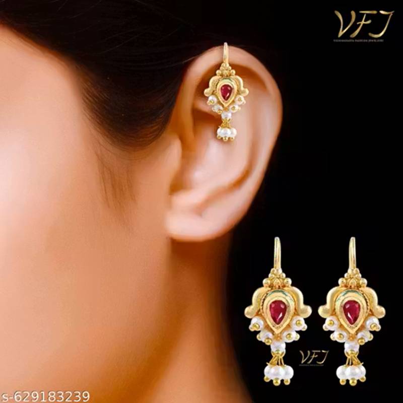 Indian bollywood gold plated bugadi earrings for women and girls jewelry set