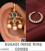 Indian bollywood gold plated bugadi earrings for women and girls jewelry set