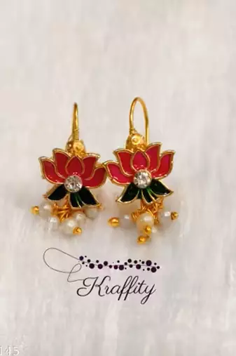 Indian bollywood gold plated bugadi earrings for women and girls jewelry set