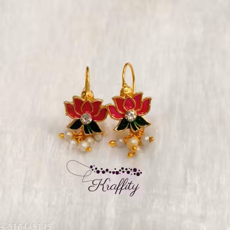 Indian bollywood gold plated bugadi earrings for women and girls jewelry set