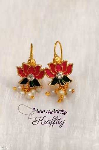 Indian bollywood gold plated bugadi earrings for women and girls jewelry set