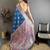 Teal pashmina silk zari weaving saree with matching blouse piece