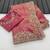 Pink color sequence embroidery work fandy satin saree