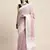 Sutriti women mauve purple & silver-toned woven design linen blend saree