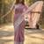 Sutriti women mauve purple & silver-toned woven design linen blend saree