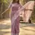 Sutriti women mauve purple & silver-toned woven design linen blend saree