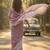 Sutriti women mauve purple & silver-toned woven design linen blend saree