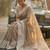 Sutriti women beige & silver-toned woven design linen blend saree