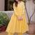Yellow Thread Work Cotton Haldi Wear Pant Suit