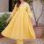 Yellow Thread Work Cotton Haldi Wear Pant Suit