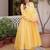 Yellow Thread Work Cotton Haldi Wear Pant Suit