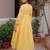Yellow Thread Work Cotton Haldi Wear Pant Suit