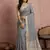 silver grey pure linen saree: contemporary grace meets raw luxury