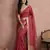 Sutriti women's red pure linen saree with gold zari border & blouse piece | elegant, lightweight | festive & daily wear