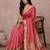 Sutriti women's red pure linen saree with gold zari border & blouse piece | elegant, lightweight | festive & daily wear