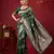 Sutriti emerald green soft silk saree with heavy silver zari weaving