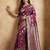 Sutriti magenta wine soft silk saree with silver zari details