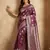 Sutriti magenta wine soft silk saree with silver zari details
