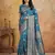 Sutriti teal blue zari woven saree with rich border & heavy pallu | party & festive wear