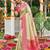 Sutriti elegant cream & hot pink art silk kanjivaram style saree with rich zari border & paisley pallu
