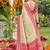 Sutriti elegant cream & hot pink art silk kanjivaram style saree with rich zari border & paisley pallu