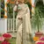 Sutriti elegant cream & green art silk kanjivaram style saree with rich zari border & paisley pallu