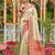 Sutriti elegant cream & red art silk kanjivaram style saree with rich zari border & paisley pallu