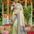 Sutriti elegant cream & teal art silk kanjivaram style saree with rich zari border & paisley pallu