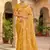 Sutriti graceful yellow banarasi silk saree with golden zari woven border & floral jaal     wedding & festive wear