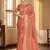 Sutriti graceful peach banarasi silk saree with golden zari woven border & floral jaal     wedding & festive wear