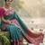 Sutriti women teal blue soft silk saree with pink nandi zari border