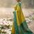 Sutriti women yellow soft silk saree with green nandi zari border