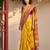 Sutriti yellow & maroon pochampalli soft silk saree with traditional ikat pallu sari