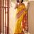 Sutriti yellow & maroon pochampalli soft silk saree with traditional ikat pallu sari
