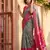 Sutriti grey & red pochampalli soft silk saree with traditional ikat pallu sari
