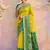 yellow pochampalli silk blend saree 