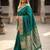 Sutriti bottle green zari woven banarasi style semi-silk saree | elegant temple wear with rich pallu & blouse