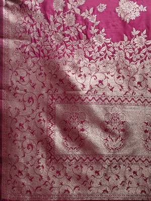 rich wine purple woven soft silk blend saree - party wear 5