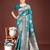 Sutriti peacock green soft silk saree with intricate silver weaving
