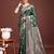 Sutriti forest green woven soft silk saree with rich silver zari