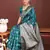 Sutriti peacock teal green soft silk saree with zari weaving