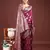 Sutriti magenta wine soft silk saree with silver zari details