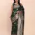 bottle green zari woven saree with rich border & heavy pallu 