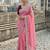 Pink color embroidery work gold crush silk saree 