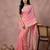 Pink color printed casual wear saree with blouse