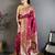 Magenta soft banarasi silk zari weaving saree with matching blouse piece