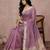 Purple color printed casual wear saree with blouse