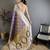 Violet soft banarasi silk zari weaving saree with matching blouse piece