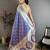 Blue soft banarasi silk zari weaving saree with matching blouse piece